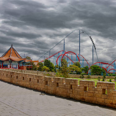 PortAventura World en un día nublado