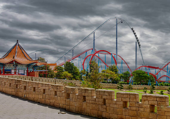 PortAventura World en un día nublado